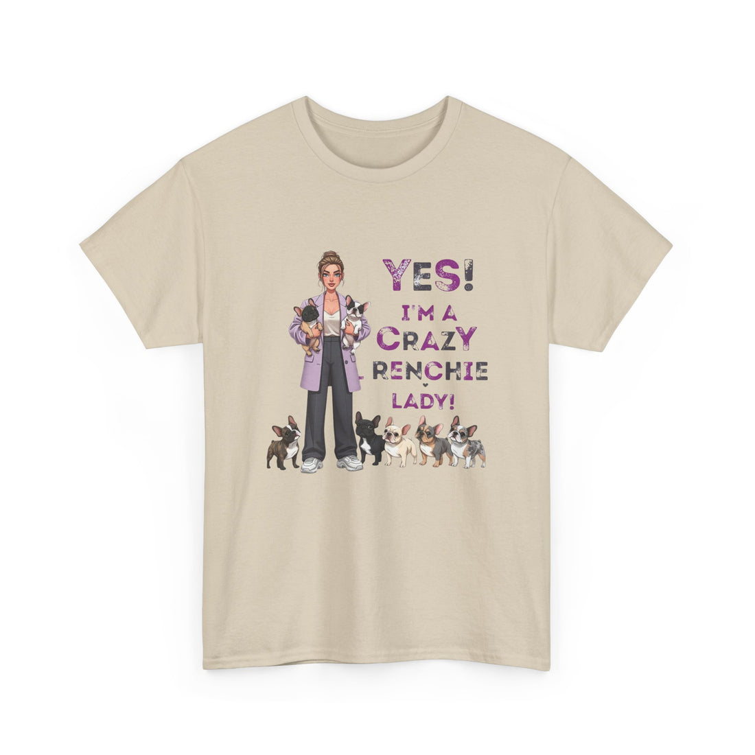 Crazy Frenchie Lover Tee, Dog Mom Shirt, Pet Lovers Gift, Animal Lover Apparel, Crazy Dog Lady T-Shirt, Fun Dog Owner Gift
