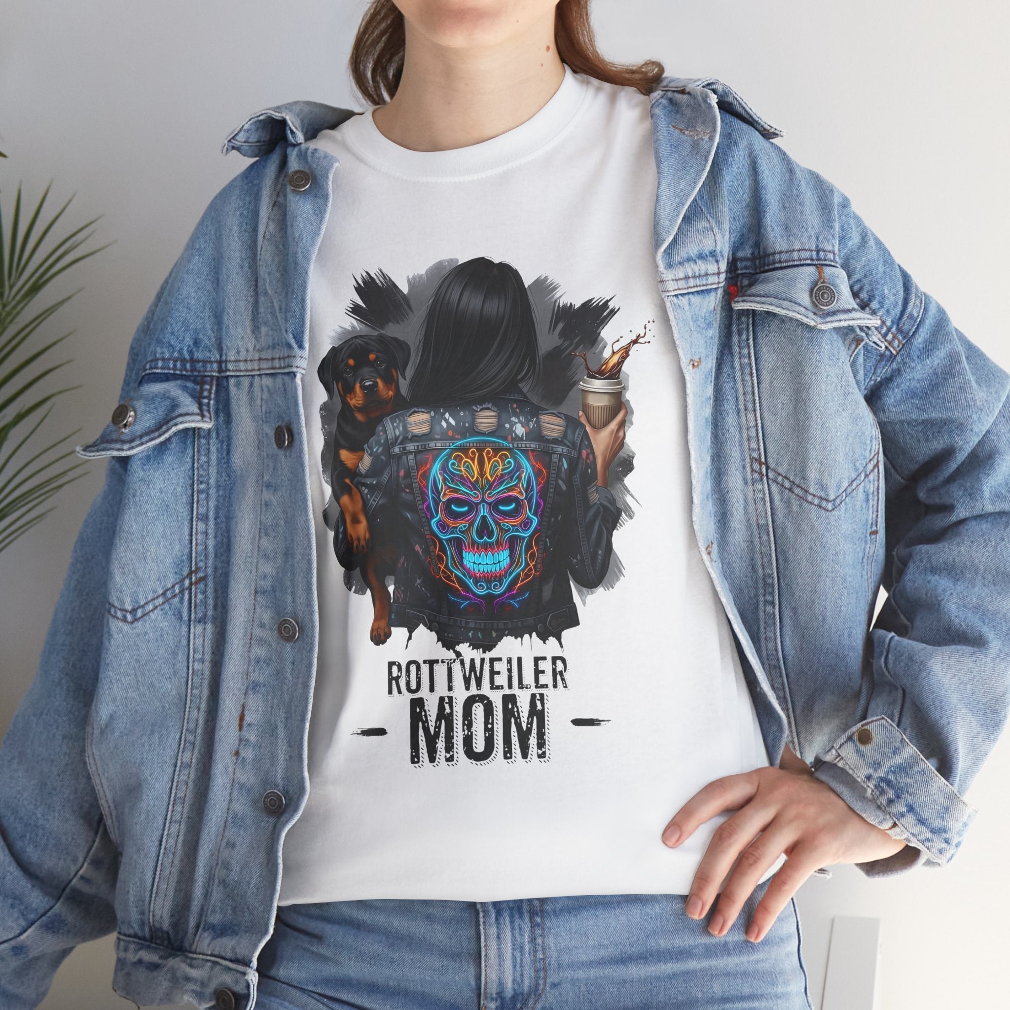 Rottweiler Mom T-Shirt | Dog Lover T-Shirt | Sublimation Design | Gothic Skull Art | Dog Mama T-Shirt