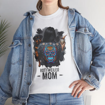 Rottweiler Mom T-Shirt | Dog Lover T-Shirt | Sublimation Design | Gothic Skull Art | Dog Mama T-Shirt