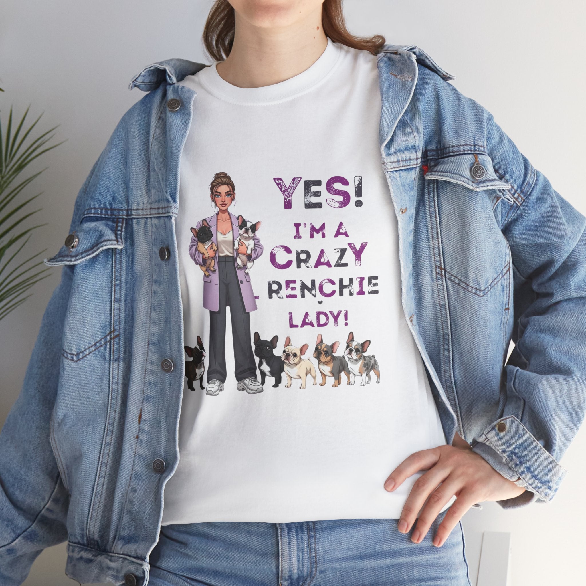 Crazy Frenchie Lover Tee, Dog Mom Shirt, Pet Lovers Gift, Animal Lover Apparel, Crazy Dog Lady T-Shirt, Fun Dog Owner Gift